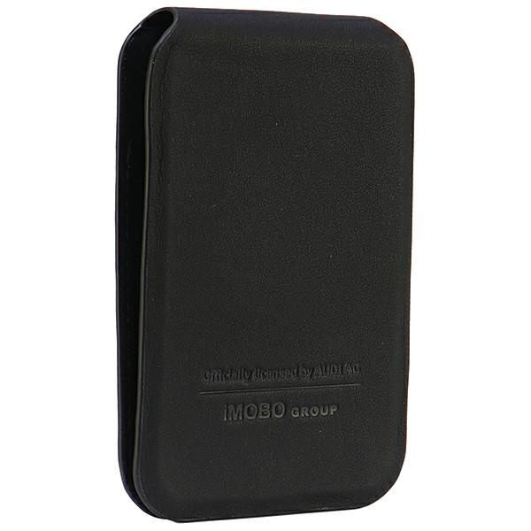 Audi Leather Wallet Card Slot Stand czarny/black MagSafe AU-MSCH-GT/D3-BK