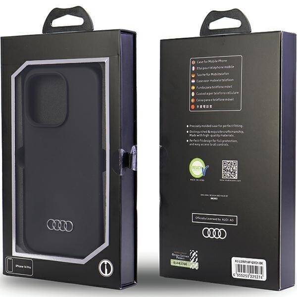 Audi Silicone Case iPhone 14 Pro 6.1"  czarny/black hardcase AU-LSRIP14P-Q3/D1-BK