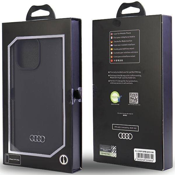 Audi Silicone Case iPhone 14 Pro Max  6.7" czarny/black hardcase AU-LSRIP14PM-Q3/D1-BK