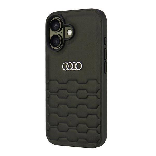 Audi Synthetic Leather iPhone 16 6.1" czarny/black hardcase AU-TPUPCIP16-GT/D2-BK