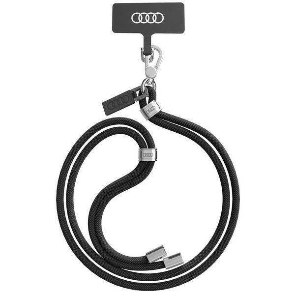 Audi uniwersalna smycz do telefonu 120cm  6mm crossbody czarny/black AU-CBL6-R8/D1-BK