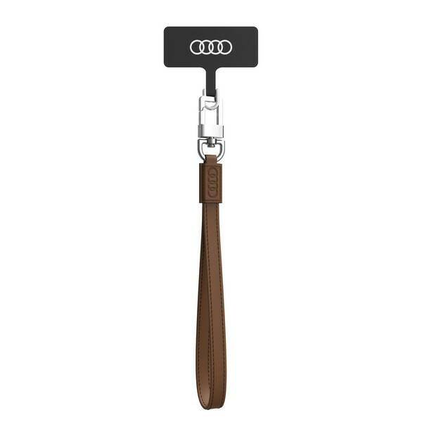 Audi uniwersalna smycz do telefonu 28cm  10mm Leather brązowy/brown AU-HSLSL-GT/D1-BN