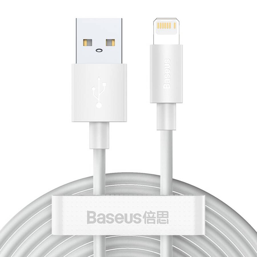 BASEUS 2X SET USB - LIGHTNING CABLE FAST CHARGING POWER DELIVERY 1,5 M WHITE (TZCALZJ-02)