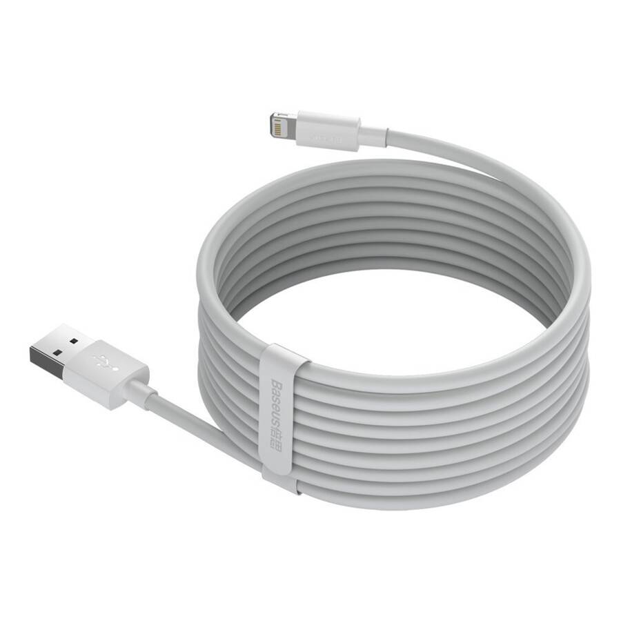 BASEUS 2X SET USB - LIGHTNING CABLE FAST CHARGING POWER DELIVERY 1,5 M WHITE (TZCALZJ-02)