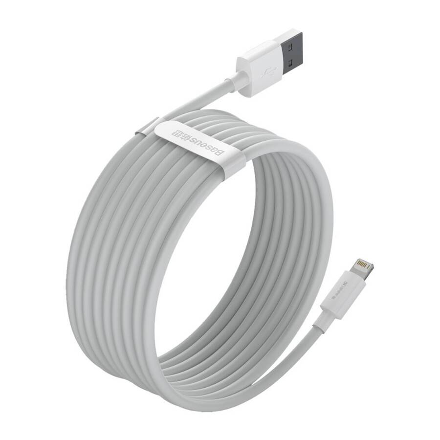 BASEUS 2X SET USB - LIGHTNING CABLE FAST CHARGING POWER DELIVERY 1,5 M WHITE (TZCALZJ-02)