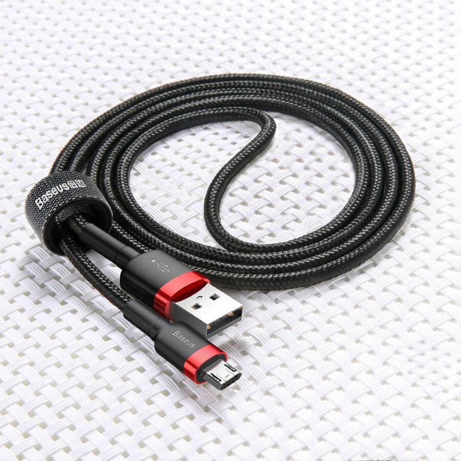 BASEUS CAFULE CABLE DURABLE NYLON BRAIDED WIRE USB / MICRO USB 2A 3M BLACK-GRAY (CAMKLF-HG1)