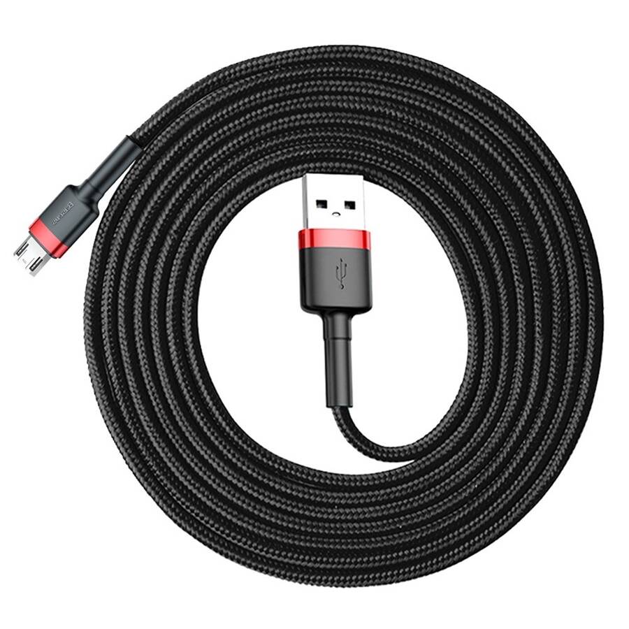 BASEUS CAFULE CABLE DURABLE NYLON CABLE USB / MICRO USB QC3.0 1.5A 2M BLACK-RED (CAMKLF-C91)