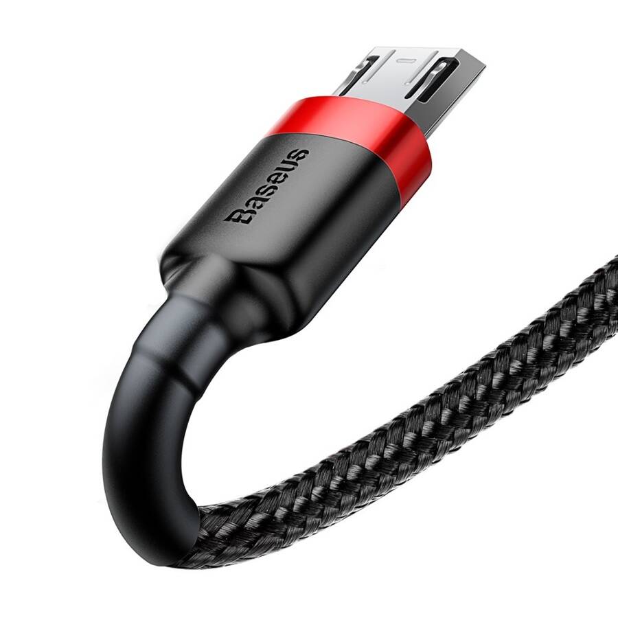 BASEUS CAFULE CABLE DURABLE NYLON CABLE USB / MICRO USB QC3.0 1.5A 2M BLACK-RED (CAMKLF-C91)