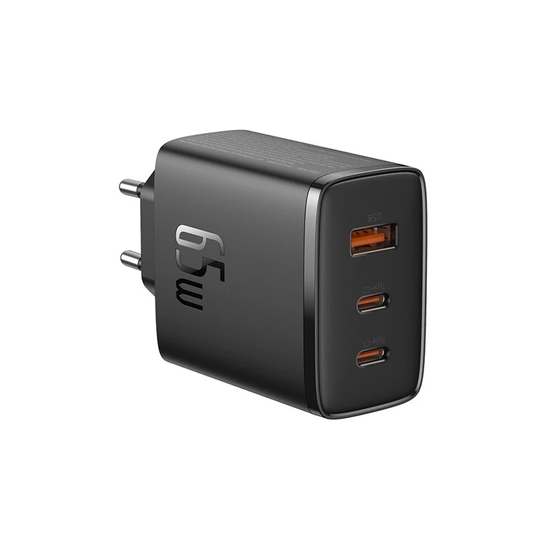 BASEUS CUBE PRO 65W GAN CHARGER 2X USB-C USB-A - BLACK