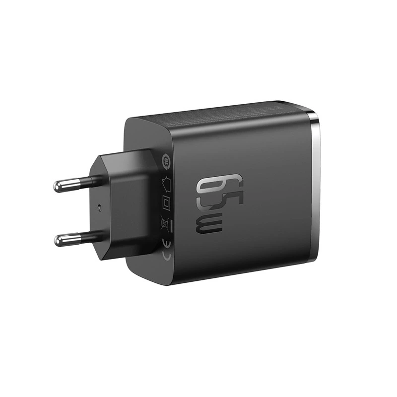 BASEUS CUBE PRO 65W GAN CHARGER 2X USB-C USB-A - BLACK