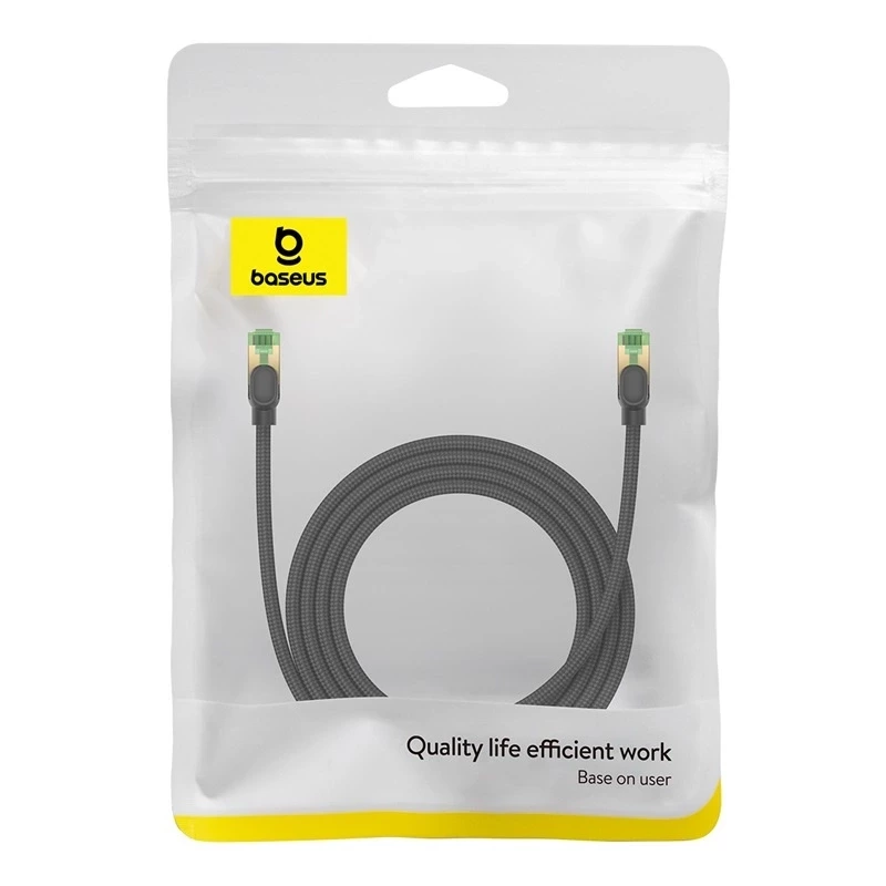 BASEUS FAST RJ45 CAT. NETWORK CABLE. 8 40GBPS 2M BRAIDED BLACK