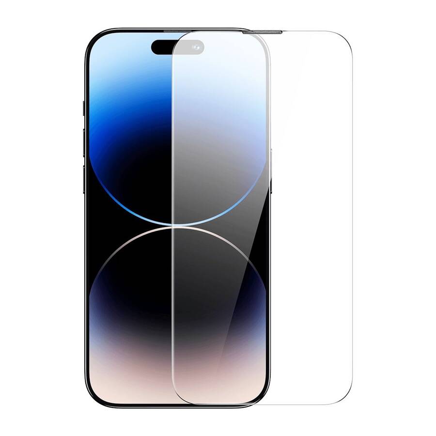 BASEUS FULL SCREEN TEMPERED GLASS FOR IPHONE 14 PRO MAX WITH SPEAKER COVER 0.4MM + MOUNTING KIT