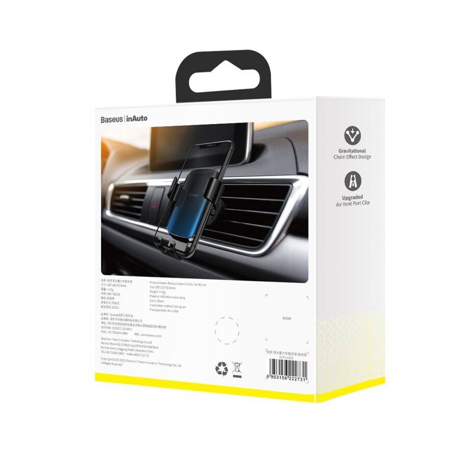 BASEUS GLAZE GRAVITY CAR MOUNT BLACK (SUYL-LG01)