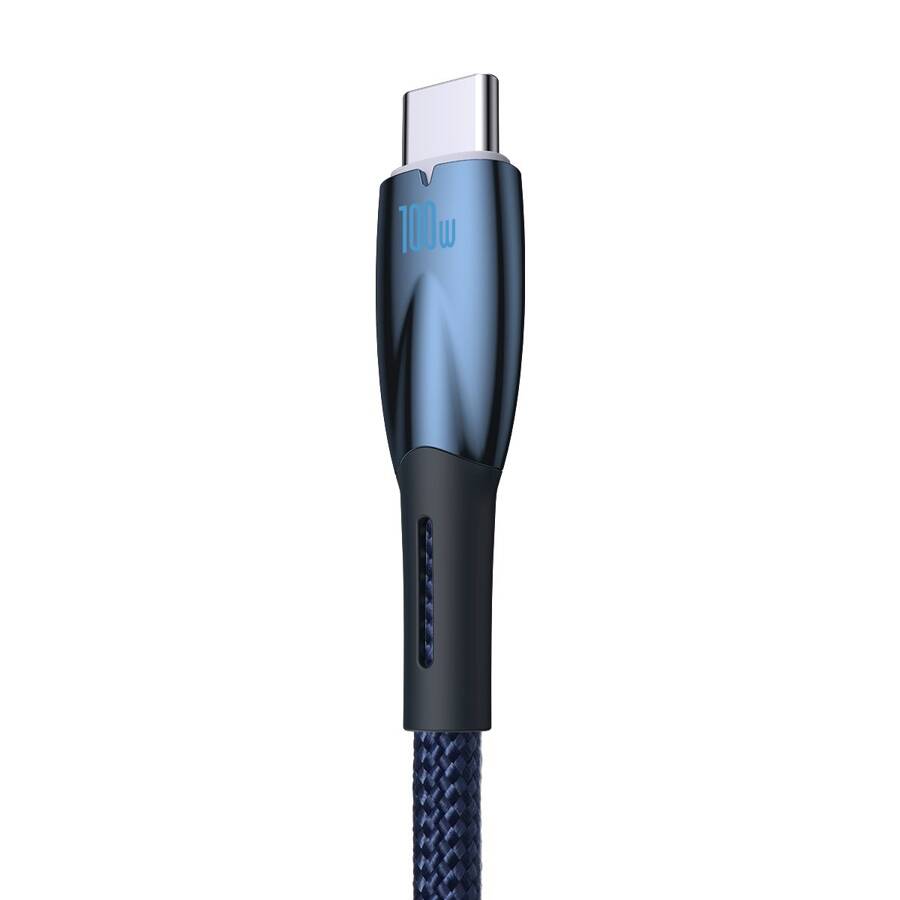 BASEUS GLIMMER SERIES FAST CHARGING CABLE USB-A - USB-C 100W 480MBPS 2M BLUE