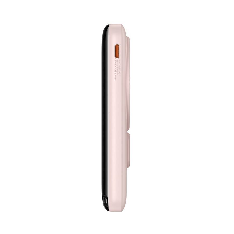 BASEUS MAGNETIC BRACKET POWER BANK WITH MAGSAFE WIRELESS CHARGING 10000MAH 20W OVERSEAS EDITION PINK (PPCX000204) + USB TYPE C BASEUS XIAOBAI SERIES 60W 0.5M