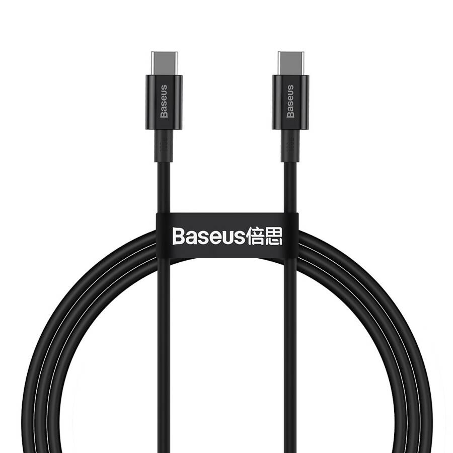 BASEUS SUPERIOR USB TYPE C - USB  TYPE C CABLE QUICK CHARGE / POWER DELIVERY / FCP 100W 5A 20V 1M BLACK (CATYS-B01)