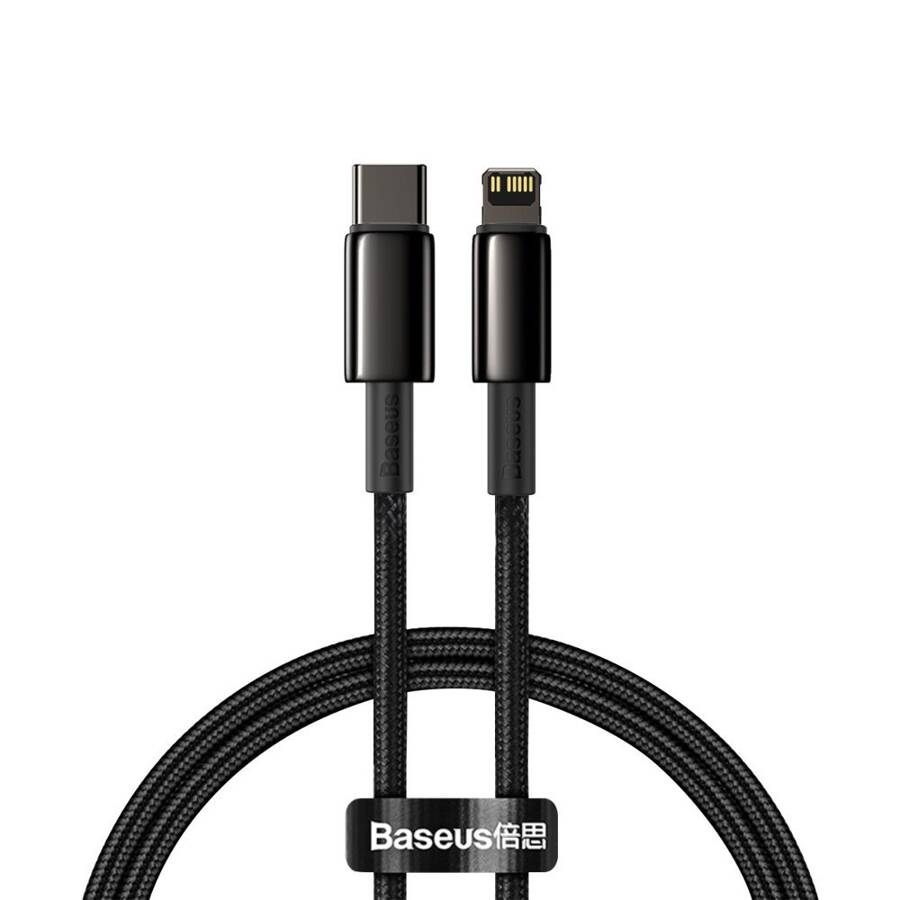 BASEUS USB TYPE C - LIGHTNING CABLE POWER DELIVERY FAST CHARGE 20 W 1 M BLACK (CATLWJ-01)