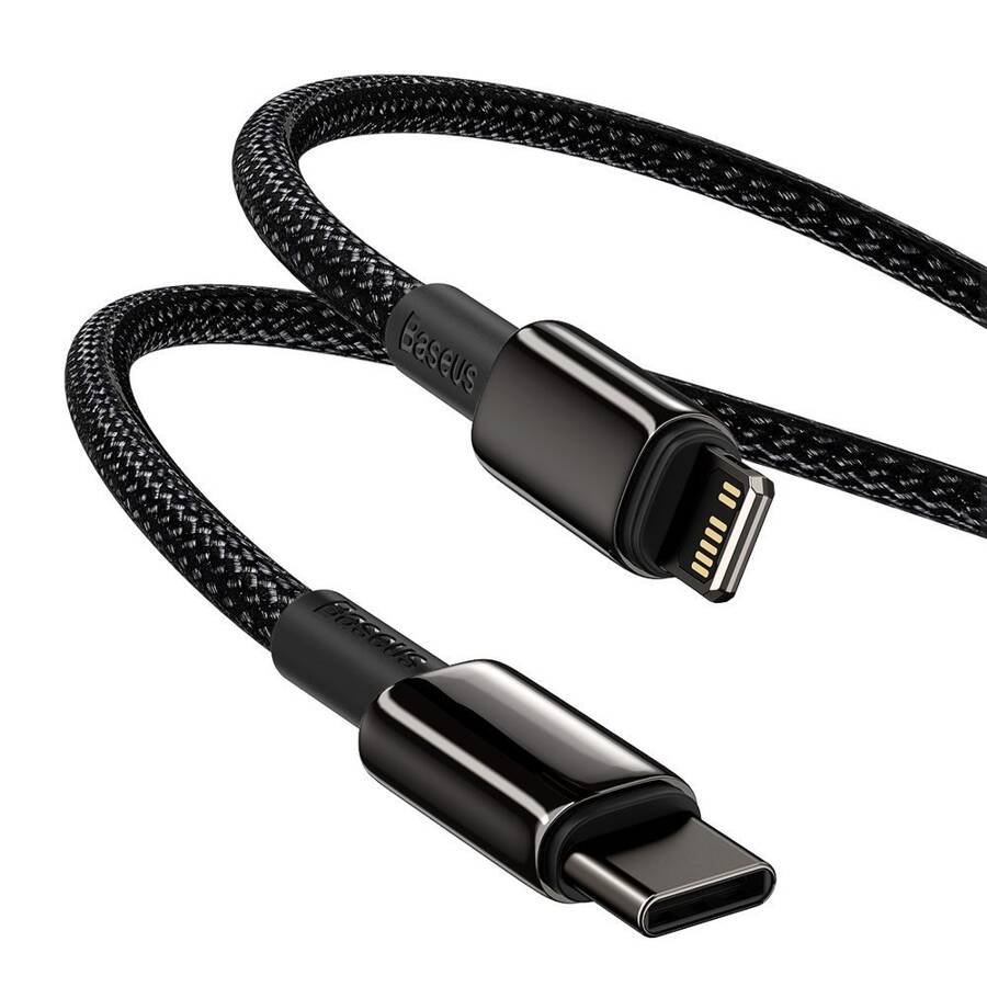 BASEUS USB TYPE C - LIGHTNING CABLE POWER DELIVERY FAST CHARGE 20 W 1 M BLACK (CATLWJ-01)