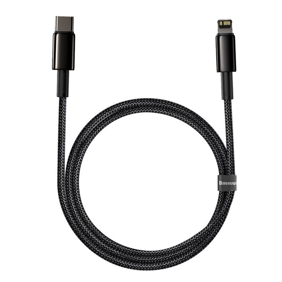 BASEUS USB TYPE C - LIGHTNING CABLE POWER DELIVERY FAST CHARGE 20 W 1 M BLACK (CATLWJ-01)