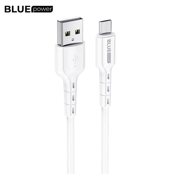 BLUE POWER USB C CABLE TO MICRO USB BLDU01 2.4A 1M WHITE