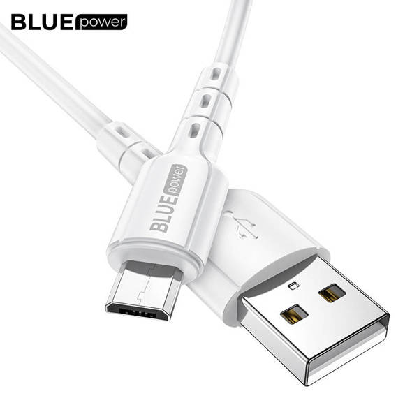 BLUE POWER USB C CABLE TO MICRO USB BLDU01 2.4A 1M WHITE