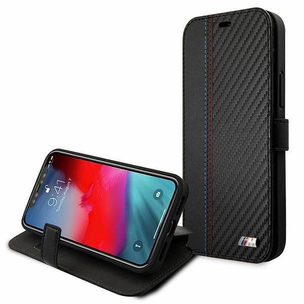 BMW BMFLBKP12SMCARBK IPHONE 12 MINI 5.4 "BLACK BOOK M COLLECTION PU CARBON STRIPE