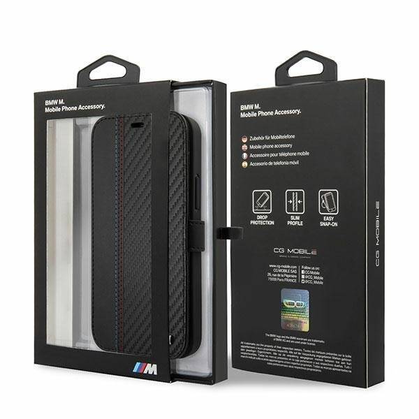 BMW BMFLBKP12SMCARBK IPHONE 12 MINI 5.4 "BLACK BOOK M COLLECTION PU CARBON STRIPE