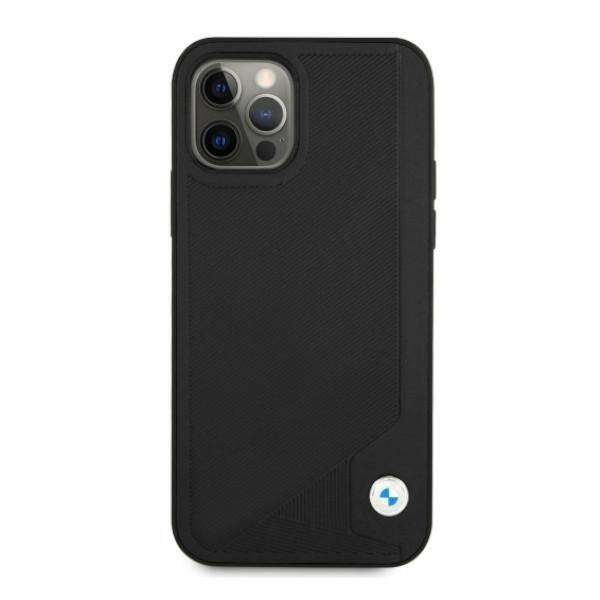 BMW BMHCP12LRCDPK IPHONE 12 PRO MAX 6.7 "CASE BLACK/BLACK HARDCASE LEATHER DEBOSS