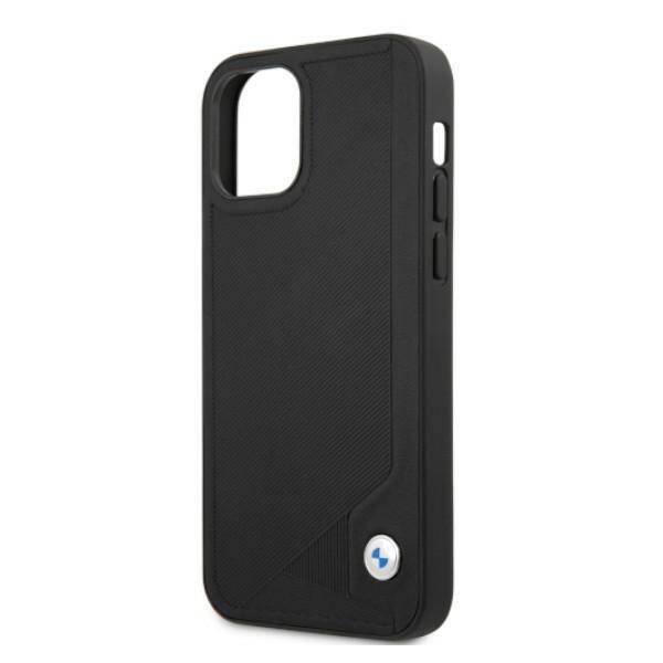 BMW BMHCP12LRCDPK IPHONE 12 PRO MAX 6.7 "CASE BLACK/BLACK HARDCASE LEATHER DEBOSS