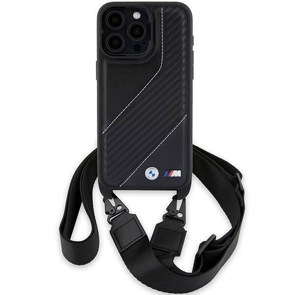 BMW BMHCP15X23PSCCK IPHONE 15 PRO MAX 6.7 "BLACK/BLACK HARDCASE M EDITION CARBON STRIPE & STRAP