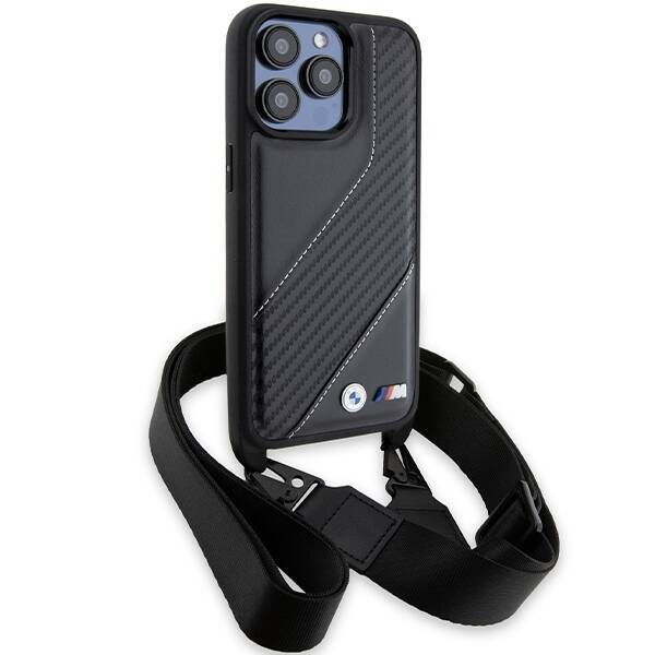 BMW BMHCP15X23PSCCK IPHONE 15 PRO MAX 6.7 "BLACK/BLACK HARDCASE M EDITION CARBON STRIPE & STRAP