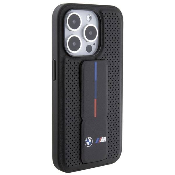 BMW BMHCP15XGSPPRK iPhone 15 Pro Max  6.7" czarny/black hardcase Grip Stand Smooth & Perforated