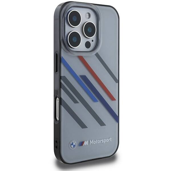 BMW BMHCP16L23HTRAG iPhone 16 Pro 6.3" szary/grey hardcase Motosport IML Random Stripes