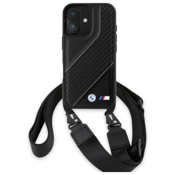 BMW BMHCP16S23PSCCK iPhone 16 6.1"        czarny/black hardcase M Edition Carbon Stripe & Strap