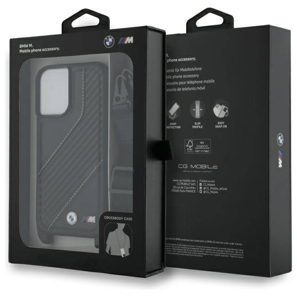 BMW BMHCP16S23PSCCK iPhone 16 6.1"        czarny/black hardcase M Edition Carbon Stripe & Strap