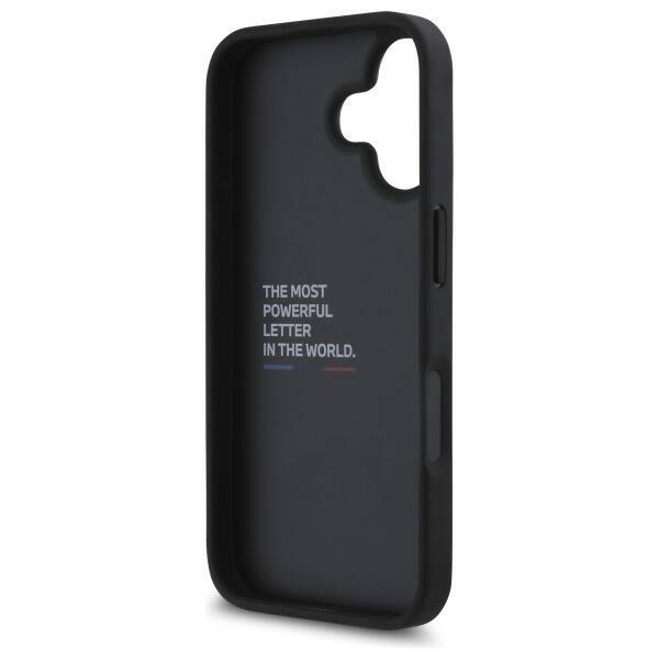 BMW BMHCP16SGSPCCK iPhone 16 6.1" czarny/black hardcase M Grip Stand Smooth and Carbon