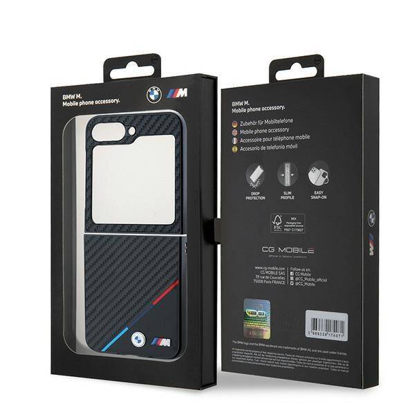 BMW BMHCZF623PUDTK Z Flip6 F741 czarny/black hardcase Carbon Tricolor