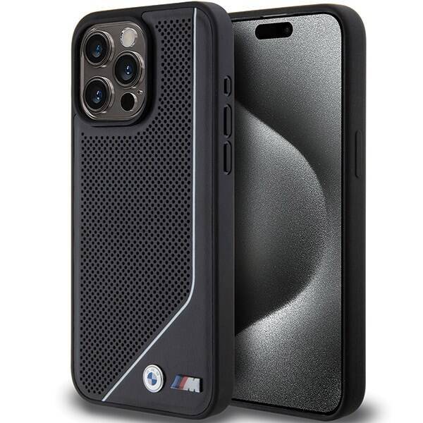 BMW BMHMP15X23PUCPK IPHONE 15 PRO MAX 6.7 "BLACK/BLACK HARDCASE PERFORATED TWISTED LINE MAGSAFE