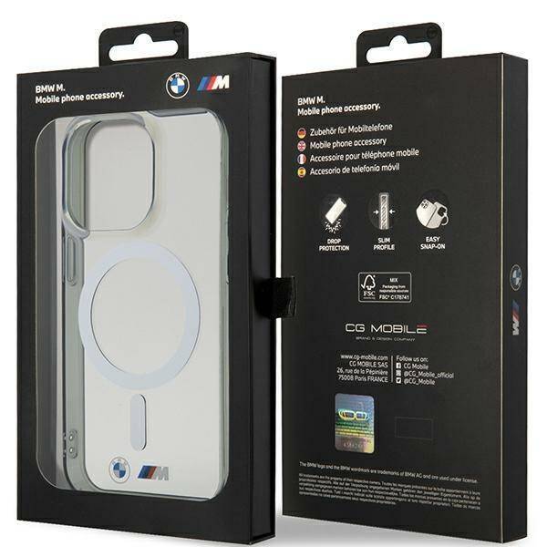 BMW BMHMP15XHCRS iPhone 15 Pro Max 6.7"  transparent hardcase Silver Ring MagSafe