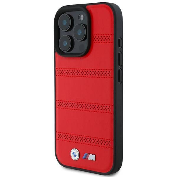 BMW BMHMP16L23PUSPR iPhone 16 Pro 6.3" czerwony/red hardcase M Perforated And Stitched Line MagSafe