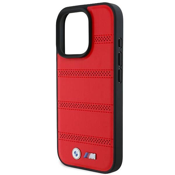 BMW BMHMP16L23PUSPR iPhone 16 Pro 6.3" czerwony/red hardcase M Perforated And Stitched Line MagSafe