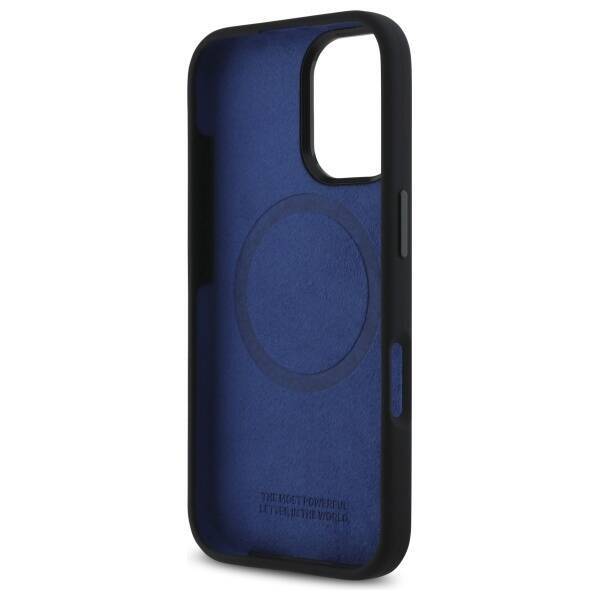 BMW BMHMP16S23SHEB iPhone 16 6.1"         czarny/black hardcase Silicone Hexagon Blue Line MagSafe