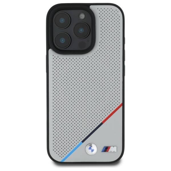 BMW BMHMP16X23PUPDG iPhone 16 Pro Max     6.9" szary/grey hardcase M Perforated Tricolor Line MagSafe