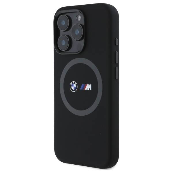 BMW BMHMP16X23SROK iPhone 16 Pro Max      6.9" czarny/black hardcase M Silicone Printed Ring MagSafe