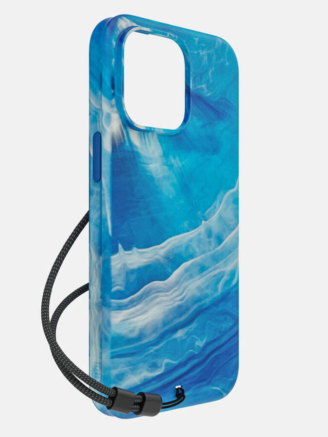 BODYGUARDZ CARVE MARBLE W/MAGSAFE, IPHONE 15 PRO MAX 2023, MAGSAFE, ANTI-M, SUS, BLUE/WHITE