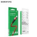 BOROPHONE USB CABLE - BU10 2.4A MICRO USB 1.2M RED