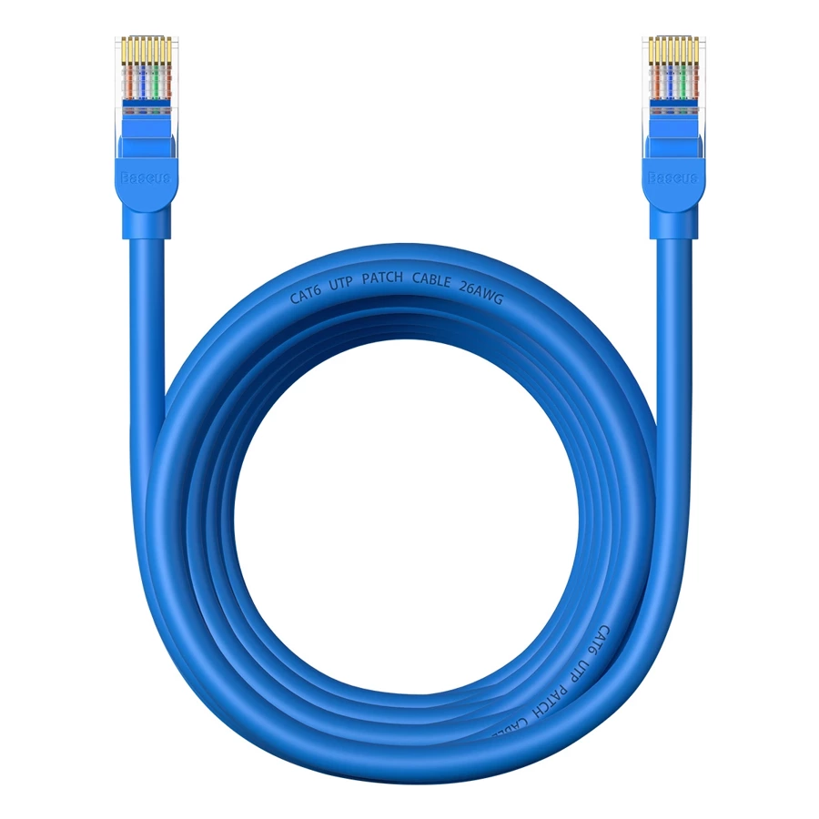 Baseus High Speed ​​Cat 6 RJ-45 1000Mb/s Ethernet cable 5m round - blue