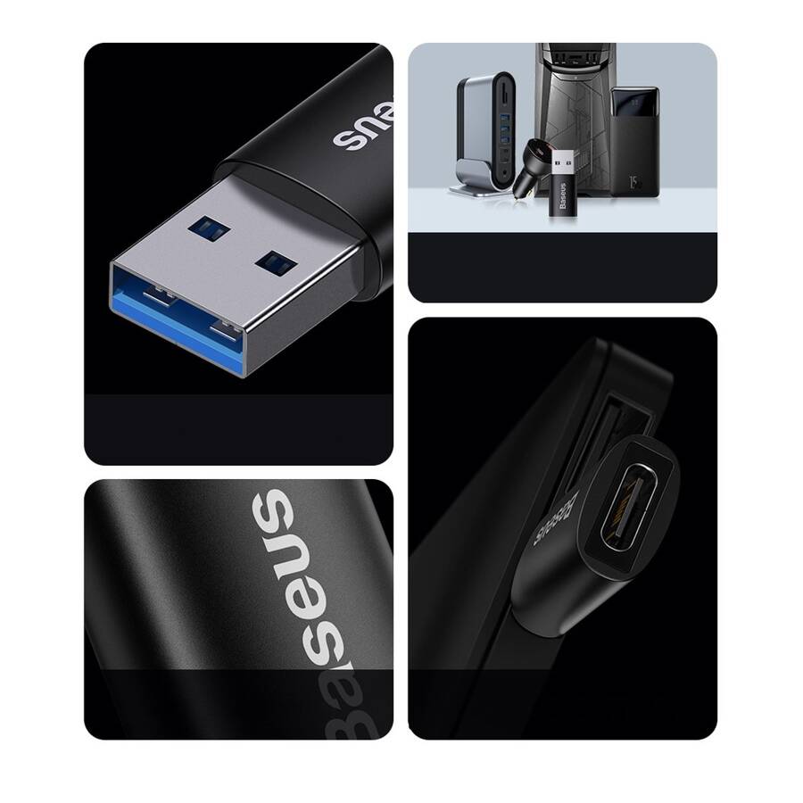 Baseus adapter Ingenuity USB-A 3.1 do USB-C czarny OTG