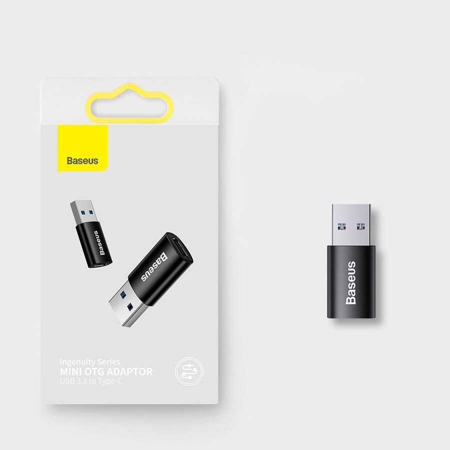 Baseus adapter Ingenuity USB-A 3.1 do USB-C czarny OTG