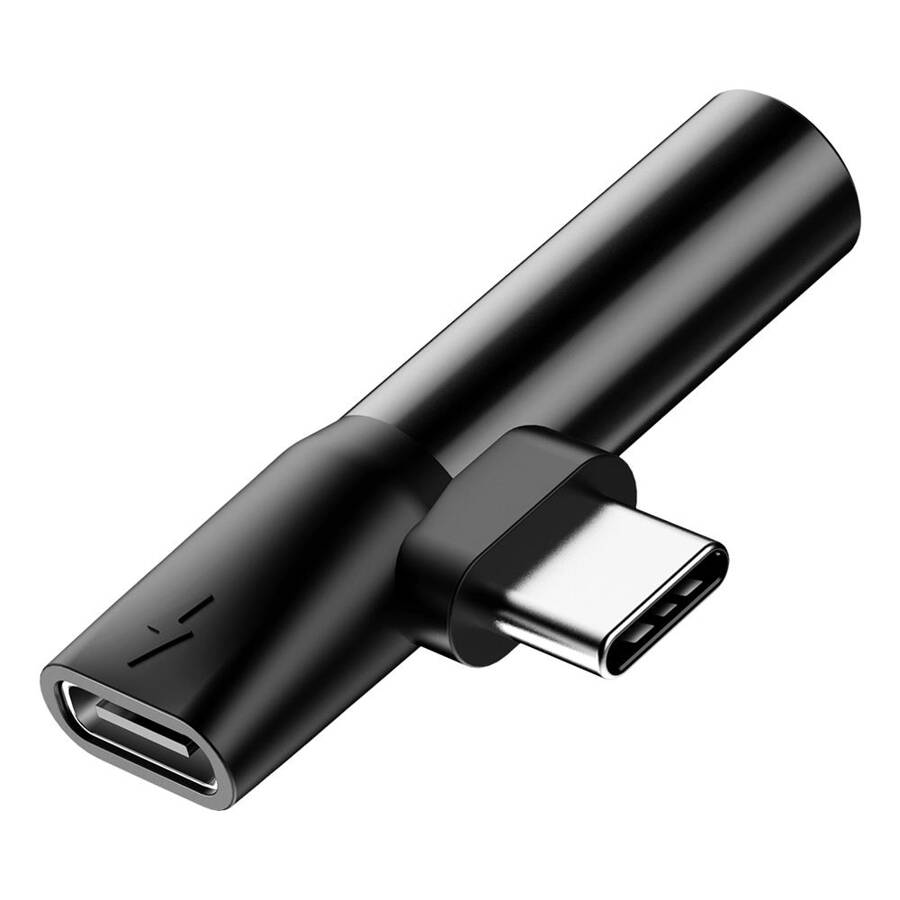 Baseus adapter L41 USB-C do USB-C - jack 3,5 mm czarny